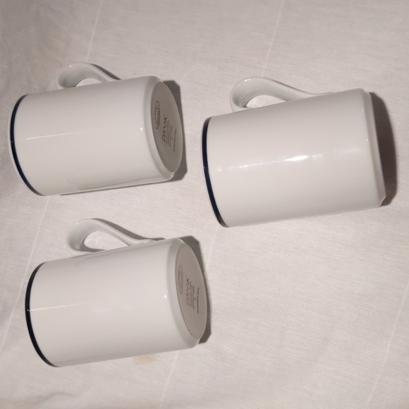 Dansk Bistro Christianshavn Blue Cups Mugs (3) Coffee Tea - Picture 3 of 6